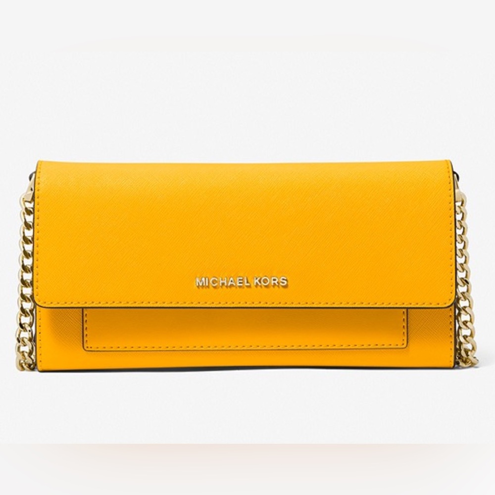 New! Micheal Kors 💛 2 Pieces 💛 Saffiano Leather 2 in 1 Crossbody Shoulder Bag - Picture 5 of 6